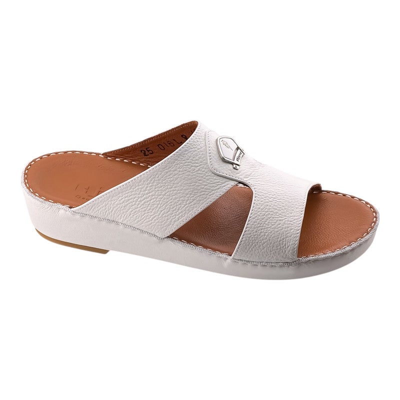 AJYAD Handmade Arabic Sandals For Men | Outdoor Mens Slippers | Everyday Flip Flops Open Toe | Arabic Genuine Shamwa Leather | New Design | Tan Footbed | Comfortable & LightWeight - Image 1